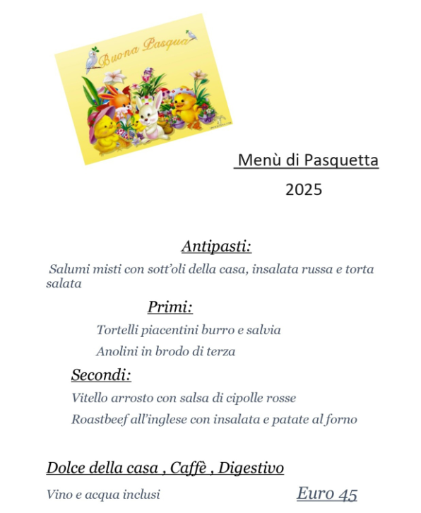Menù di Pasquetta 2025